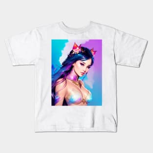 Anime Style Female Abstract Color Smear Kids T-Shirt